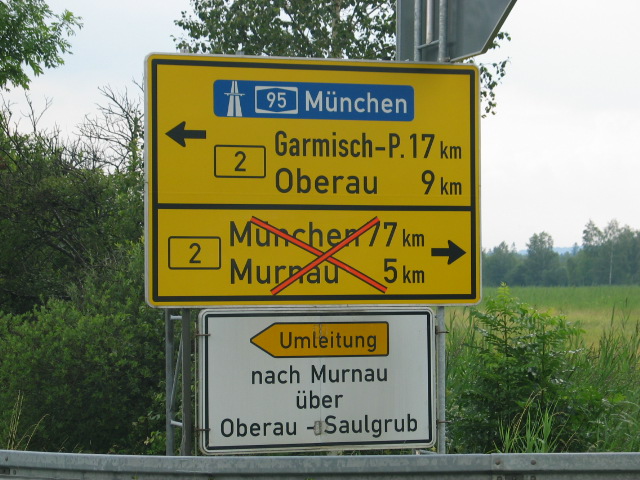 Straensperrungen B2